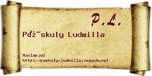 Páskuly Ludmilla névjegykártya